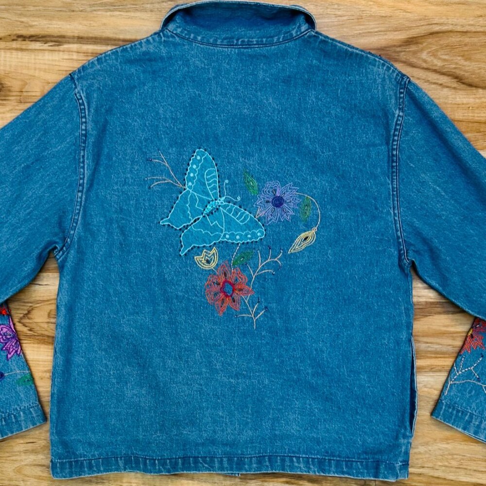 ✨ Tantrums Embroidered Denim Jacket ✨ - Picture 2 of 4